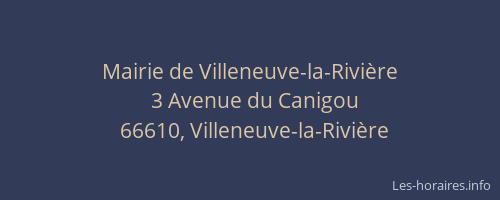 Mairie de Villeneuve-la-Rivière