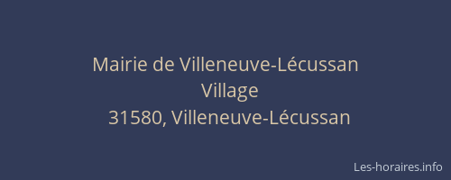 Mairie de Villeneuve-Lécussan