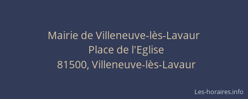 Mairie de Villeneuve-l&egrave;s-Lavaur