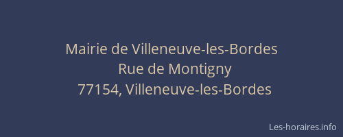 Mairie de Villeneuve-les-Bordes