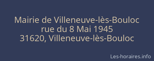 Mairie de Villeneuve-lès-Bouloc