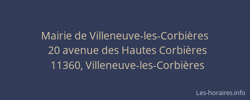 Mairie de Villeneuve-les-Corbières