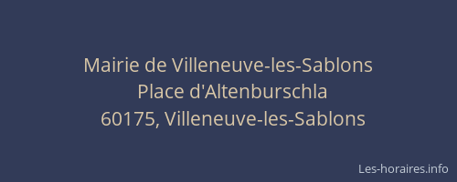 Mairie de Villeneuve-les-Sablons