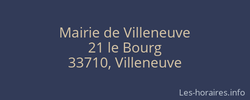 Mairie de Villeneuve