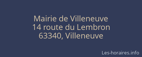 Mairie de Villeneuve