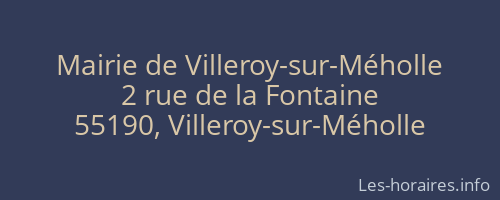 Mairie de Villeroy-sur-Méholle