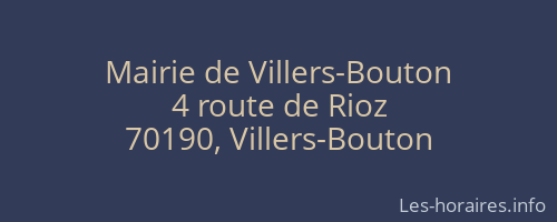 Mairie de Villers-Bouton