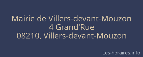 Mairie de Villers-devant-Mouzon