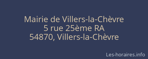 Mairie de Villers-la-Chèvre