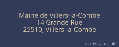 Mairie de Villers-la-Combe