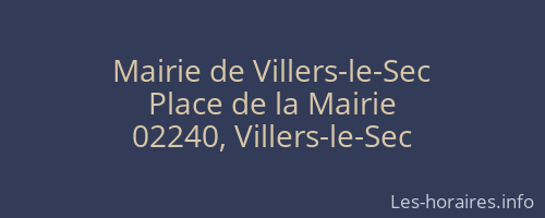 Mairie de Villers-le-Sec