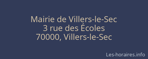 Mairie de Villers-le-Sec