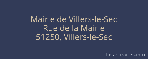 Mairie de Villers-le-Sec