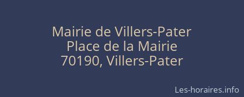 Mairie de Villers-Pater