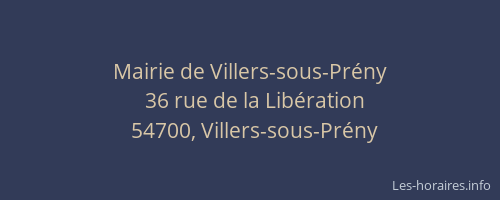 Mairie de Villers-sous-Pr&eacute;ny