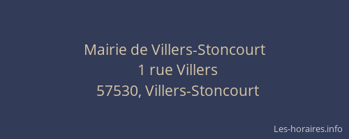 Mairie de Villers-Stoncourt