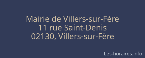 Mairie de Villers-sur-Fère