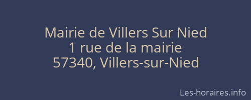 Mairie de Villers Sur Nied