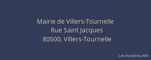Mairie de Villers-Tournelle