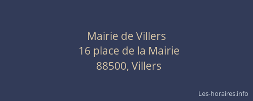 Mairie de Villers
