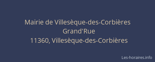 Mairie de Villes&egrave;que-des-Corbi&egrave;res