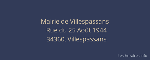 Mairie de Villespassans