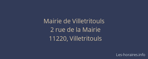 Mairie de Villetritouls