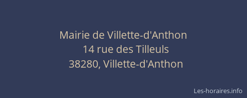 Mairie de Villette-d'Anthon