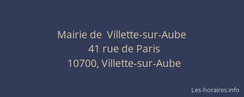 Mairie de  Villette-sur-Aube