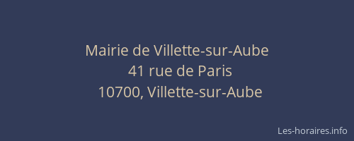 Mairie de Villette-sur-Aube