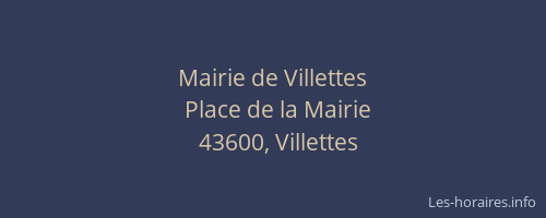 Mairie de Villettes