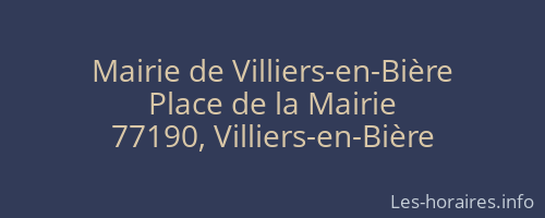 Mairie de Villiers-en-Bière