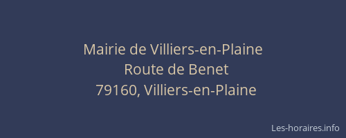 Mairie de Villiers-en-Plaine