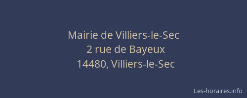 Mairie de Villiers-le-Sec