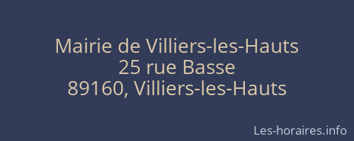 Mairie de Villiers-les-Hauts