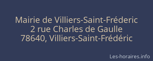 Mairie de Villiers-Saint-Fréderic