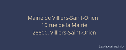 Mairie de Villiers-Saint-Orien