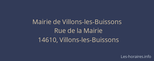 Mairie de Villons-les-Buissons