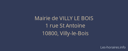 Mairie de VILLY LE BOIS