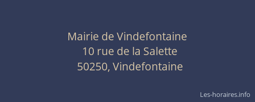 Mairie de Vindefontaine