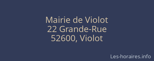 Mairie de Violot