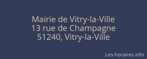 Mairie de Vitry-la-Ville
