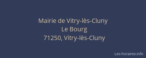 Mairie de Vitry-l&egrave;s-Cluny
