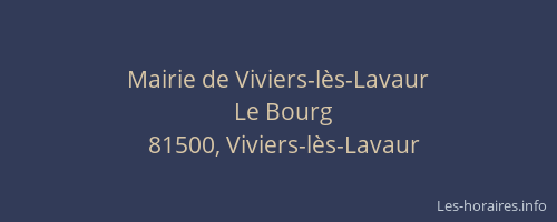 Mairie de Viviers-l&egrave;s-Lavaur