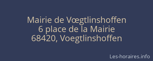 Mairie de Vœgtlinshoffen