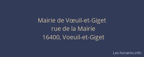 Mairie de Vœuil-et-Giget