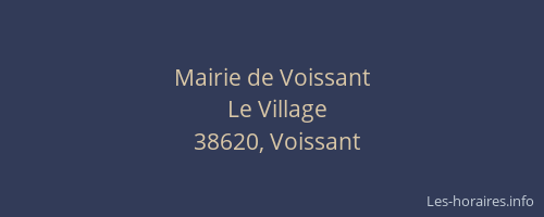 Mairie de Voissant
