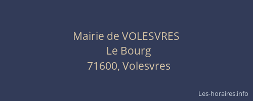 Mairie de VOLESVRES