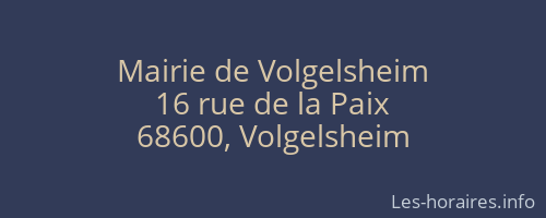 Mairie de Volgelsheim