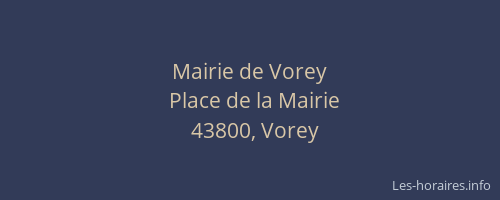 Mairie de Vorey